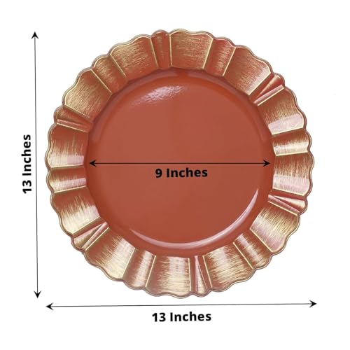 Set de 6 platos cargadores redondos terracota 13'' miniatura 3