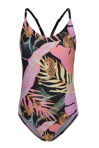 Image of Girls One Piece Swimsuits Hawaiian Floral Bathing Suit for Kids Adjustable Straps Swimwear 3-16 Years