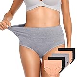 OUENZ High Waist Women's Underwear, Soft Full Coverage Brief Panties Decorated Regular and Plus Size,Multi,XL
