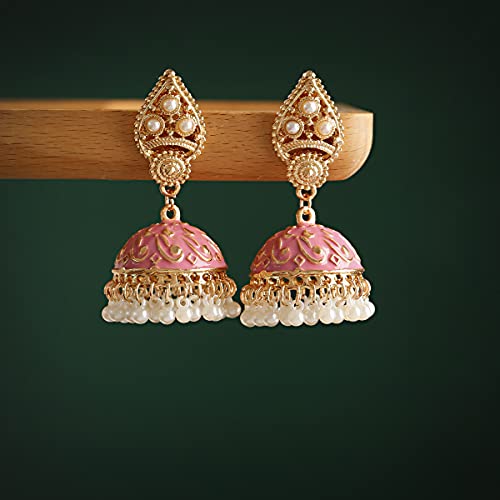 Gypsy Indian Bell Dangle Earrings Set - Retro 4Pair/Set Round Bell Tassel Hollow Jhumka Earrings For Women Girls(A 1) #TOP4