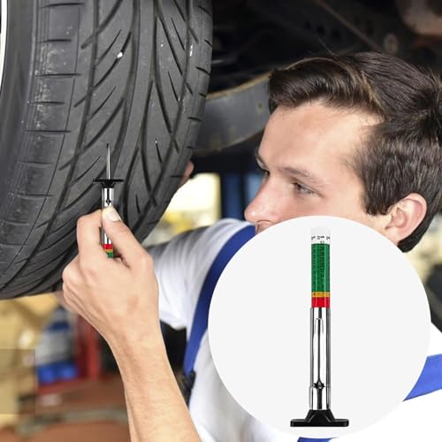 Image of Small Tyre Tread Depth Gauge - Beginners Tyre Tread Depth Gauge with Clear Scale | Tyre Tread Depth Measuring Tool, Home Car Repair Shop Accurate Measurement Tools for Caravan Trucks