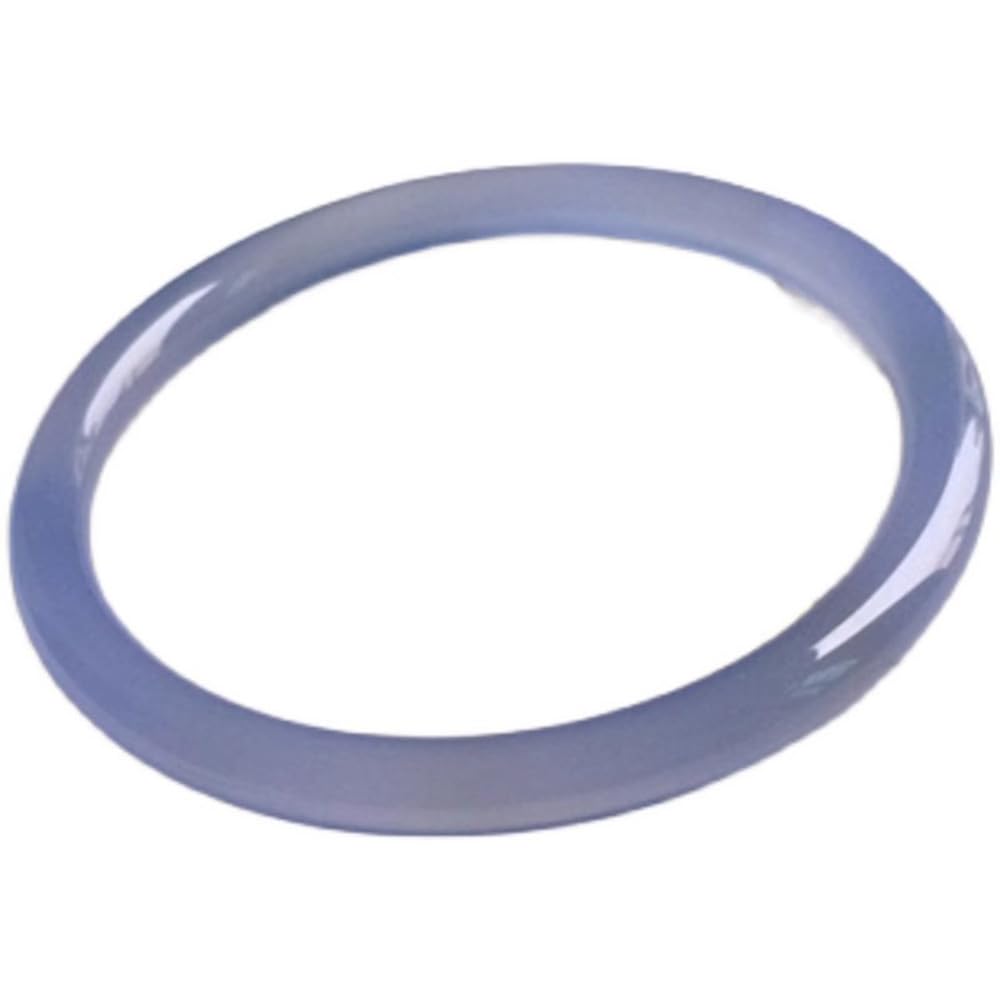 SnamicE Natural Fengshui Jade Bangle for Women Agate Ice Blue Purple Chalcedony Jade Bracelet Dingdang Bracelet,