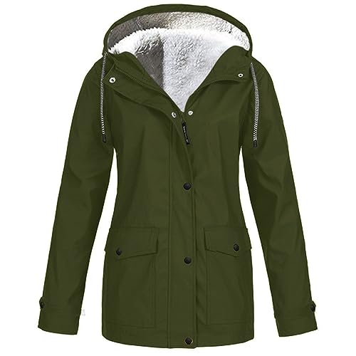 Genérico Traje Chaqueta Mujer - Chaqueta Gruesa De Felpa Sólida para Mujer Chubasquero con Capucha De Talla Grande para Exteriores A De