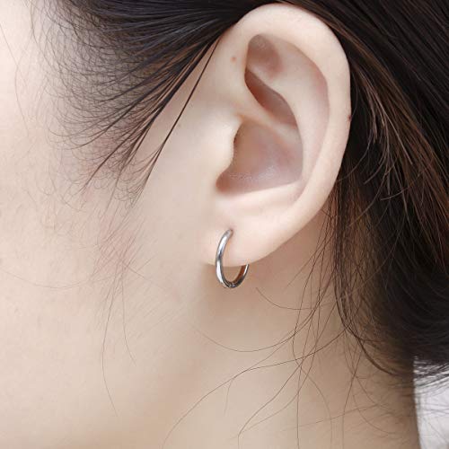 Surgical Stainless Steel Thin Hoop Earrings 6mm/8mm/10mm Small Huggie Hoop Earrings for Women and Men4