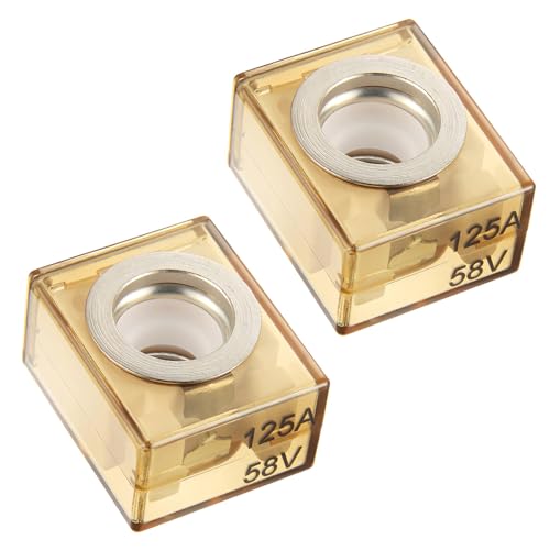 BOJACK Terminal Fuse 125A Marine Rated Battery Fuse (MRBF) 58V DC Max IP66 Waterproof for The Circuit Protection of Automobiles RVs Cranes Ships Charging Piles 125Amp(Pack of 2)