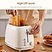Roter Mond 2 Slice Toaster Retro Stainless Steel with Bagel, Cancel, and Defrost Functions, 6 Bread Shade Settings, Extra Wide Slots and Removable Crumb Tray, Cream