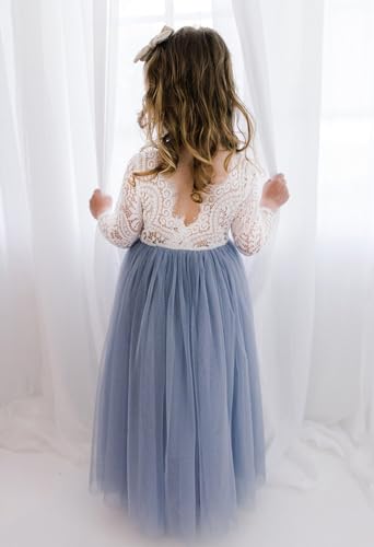 Boho O-Neck Lace Flower Girls Dress 2024 Summer Wedding Tulle Tutu Kids Pageant Party Dance Dresses3