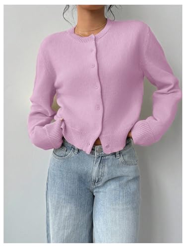 Image of SOLY HUX Women's Button Down Cropped Lightweight Cardigan Sweater Cute Fall Fashion 2026