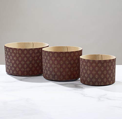 Pastry Chef's Boutique Deluxe Corrugated Panettone Paper Pan Mold - Large - 1 Kg - 6-5/8" x 4-5/16" - Pack of 6