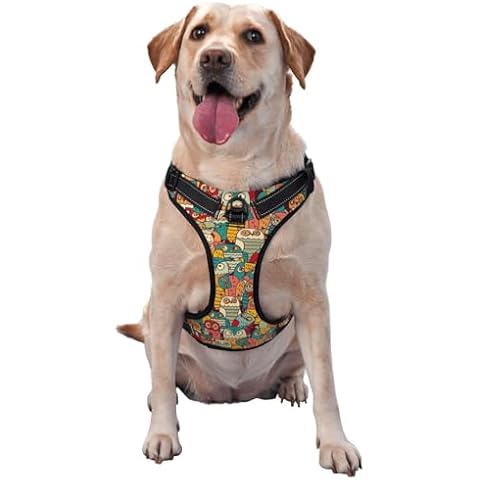 Mosytuky Funny Owl Bird Tactical Dog Harness for Small Medium Large Dogs No Pull Adjustable Pet Harness Reflective Working Training Easy Control Pet -Large Cover