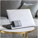 Slipdrive - Portable Hard Drive Sleeve for Laptop - SSD Solid State Drive - Reusable Adhesive - 5” x 3.2” Stick on External Hard Drive Carrying Case - Travel Pocket Pouch (Small, Gray)