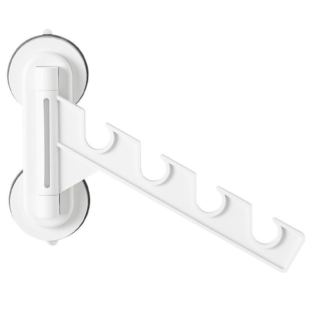 Elnwnnkc Foldable Suction Cup Clothes Drying Rack Convenient Clothing Drying Hanger with Robust Suction for Multiple