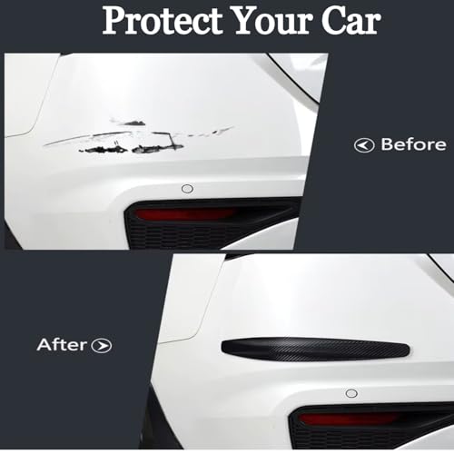 Image of Universal Rubber Car Bumper Protector Guard | Front & Rear Corner Anti Collision, Durable & Scratch Proof Strip | Fit for All Cars & SUV's | Set of 4 Pcs | Black