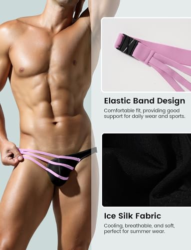 SEAUR Mens Thongs Jockstrap Stretchy G-String Athletic Fitness Muscle Low Rise Briefs Underwear4