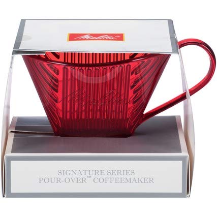 Melitta"Signature Series" 1-2 Cup Pour Over Coffee Brewer, Tritan Red (Pack of 4)