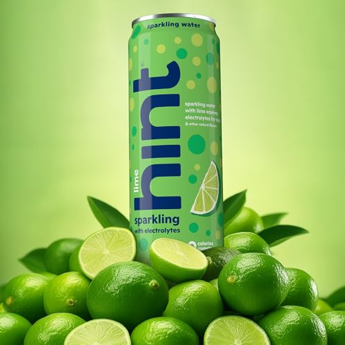 Hint Lime Sparkling Water with Electrolytes Added for Taste, Zero Sugar, Zero Calories, and Zero Sweeteners, 12 Fl Oz (Pack of 12)
