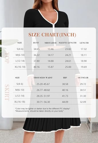 Pink Queen 2 Piece Sets For Women Long Sleeve Crop Top Pleated Skirts Ribbed Knit Matching Set Fall Outfits2