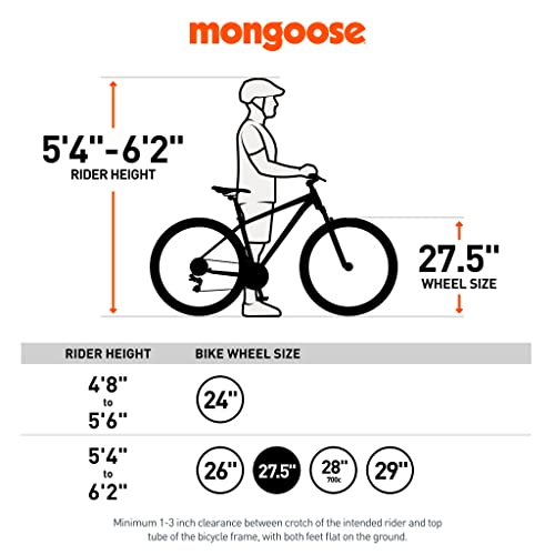 Image of Mongoose Grafton Mountain Bike, 21 Speed, Aluminum Frame, Knobby Mountain Tires, Suspension Fork, Trigger Shifters, Mechanical Disc Brakes