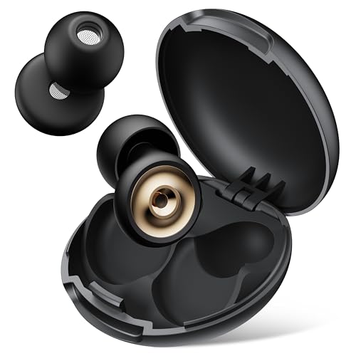 Aoiiena Ohrstöpsel zum Schlafen – 46dB Laborgeprüfte Geräuschreduzierung, 3-Schichten ProFilter™ Tech, Gentle Material Nano-Silicone™, 4-Größen Passform (XS/S/M/L) + Reiseetui, Schlaf & Konzerte