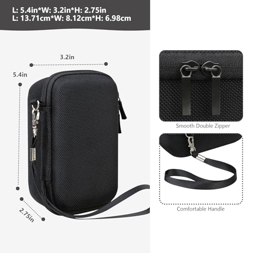 Image of Carrying Case for Sony RX100 VII / RX100 VI / RX100 V / RX100 IV / RX100 III Premium Compact Camera, Storage Holder Travel Bag with Zipper Mesh Pocket for Charging Cable, USB Card, Black