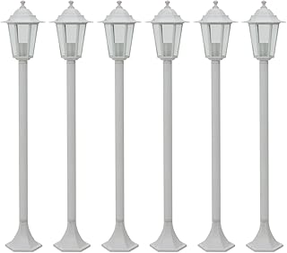 XGWKCNV Lighting - Poste de jardín (6 unidades, E27, 110 cm), color blanco