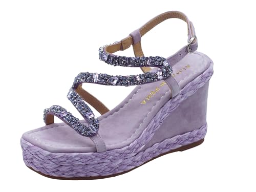 Alma en Pena V240978 Suede Lilac Elegante Sandalen für Damen Lila mit Glitzer Lila, Lila, 37 EU