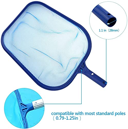 Yrlehoo Poolkescher Kescher Pool Reinigung Schwimmbad Laubkescher Netz Pool Reinigungsset mit Kescher Aufsatz Oberflächenkescher 44x34CM