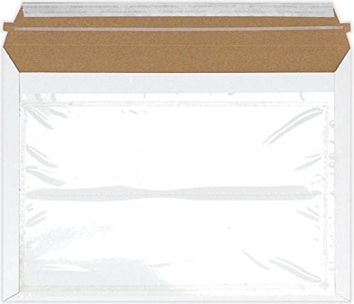 LUXPaper Paperboard Mailers | Shipping Document Pouch | Pull Strip Opener | Peel & Press | 9 1/2x 12 1/2 | White | 14pt. Fiberboard | 250 Qty