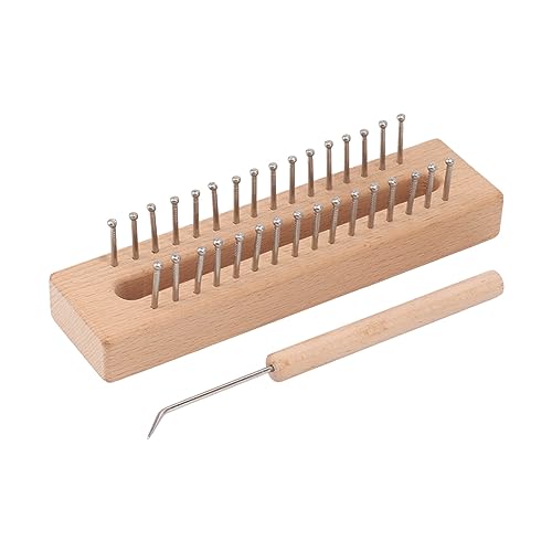 Wnvivi Rectangle Knitting Loom,Wooden Square Knitting Board,DIY Hand Knitting Tool,Craft Weaving Tool for Scarves Hats