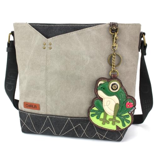 CHALA Prism Crossbody Womens Shoulder Purse with Adjustable Strap - Lily Frog - gray