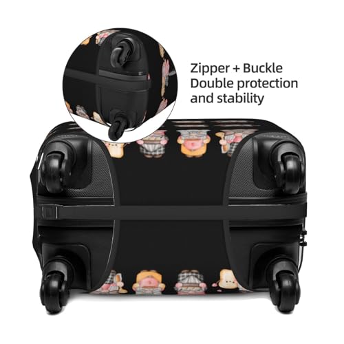 Baker Gnome Luggage Cover Washable Elasticated Luggage Covers for Suitcase TSA Approved Stylish Scratch Resistant Luggage Case Protector3