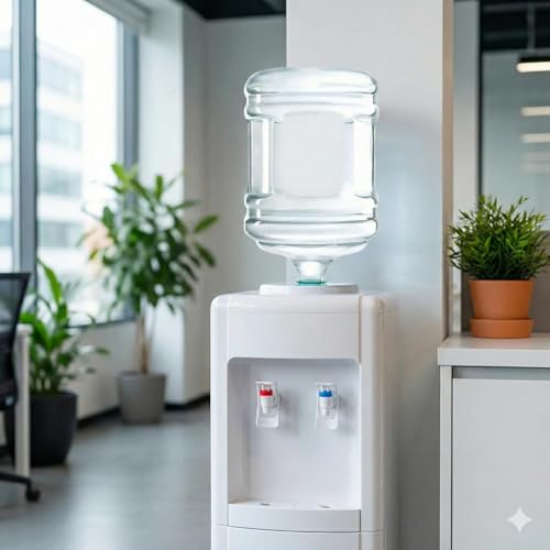 Image of Plastic Water Dispenser Bottle, 20L, White, BPA Free, Large Container without Thread Cap