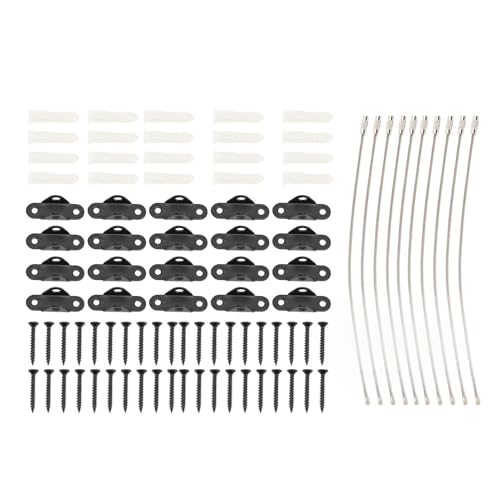 Hilitand Black Stainless Steel Furniture Anchors, Adjustable Anti Tip Straps Kit for Home with Wall Anchors Protect Children from Accidental Tipping