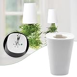 Indoor Upside Down Planter Pots, Upside-Down Herb Flower Planter Pots for Balcony Garden, Upside Down Sky Planting Pot, Hanging Planter Pot Indoor for Home Office (White)