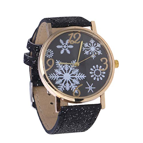 ULTECHNOVO Montre de Noël pour femme avec cadran flocon de neige Noir Cover