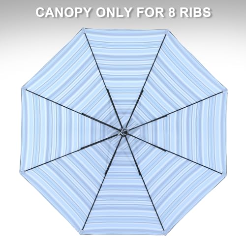 Image of MASTERCANOPY Patio Umbrella 10 ft Replacement Canopy for 8 Ribs-Navy and Blue Stripe Canopy Only