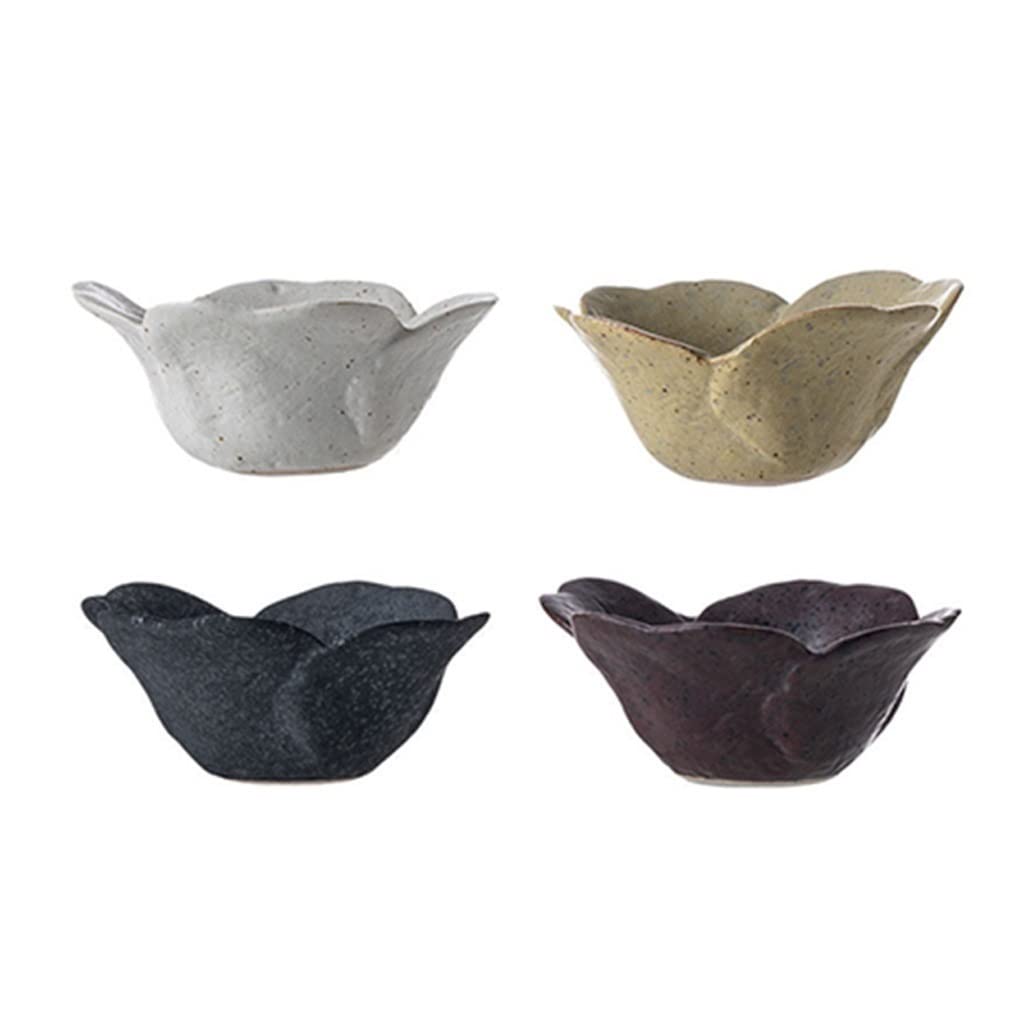 Ceramiczny zestaw misek do sałatek ze sztućcami i talerzem przyprawowym talerz na przekąski w kształcie kwiatu do zanurzania przypraw E Zastawa stołowa do przystawek i małych misek, jeden kolor E