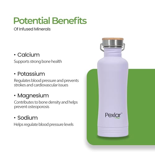 Image of Pexlar Stainless Steel Alkaline Bottle | Alkaline Water Filter Inside | Alkaline Water Generator | Capacity of 850 ml | Improve Mineral | Pink