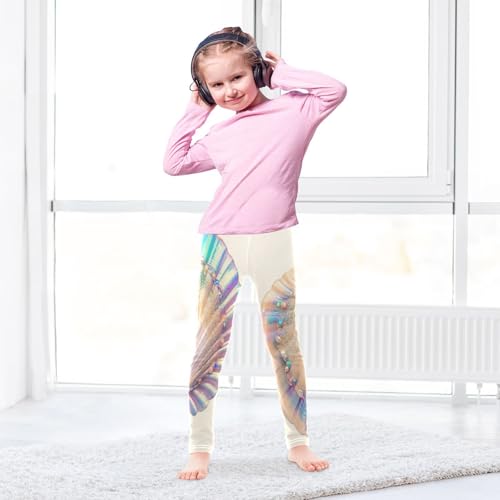 Two Seashells Colorful Ocean Girls Casual Leggings for Kids Printed Long Pant Bottoms Stretch and Soft4