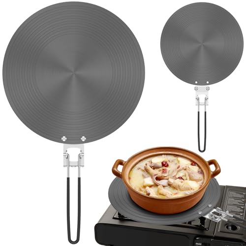 Difusor de Calor para Cocina de Gas, 24/28 cm, Aleación de Aluminio, Mango Extraíble, Placa Distribuidora para Leche, Utensilios de Cocina