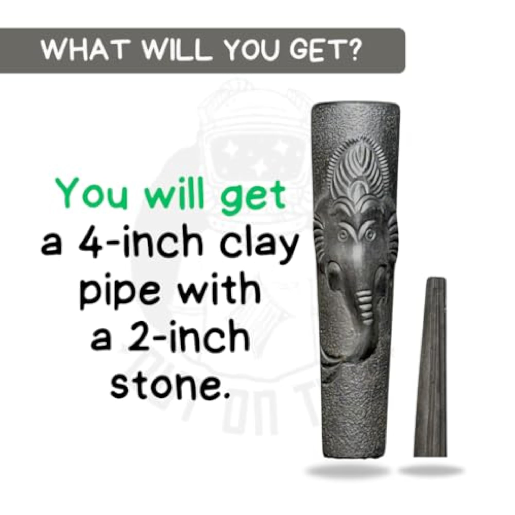 Handmade Black Clay Ganesha Chillum, Artisan Craftsmanship