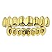 Beaums Hip Hop Conjunto de Navidad Ocho 8 Dientes Superiores e Inferior 6 de Cobre Chapado en Oro Falso Brace Dientes