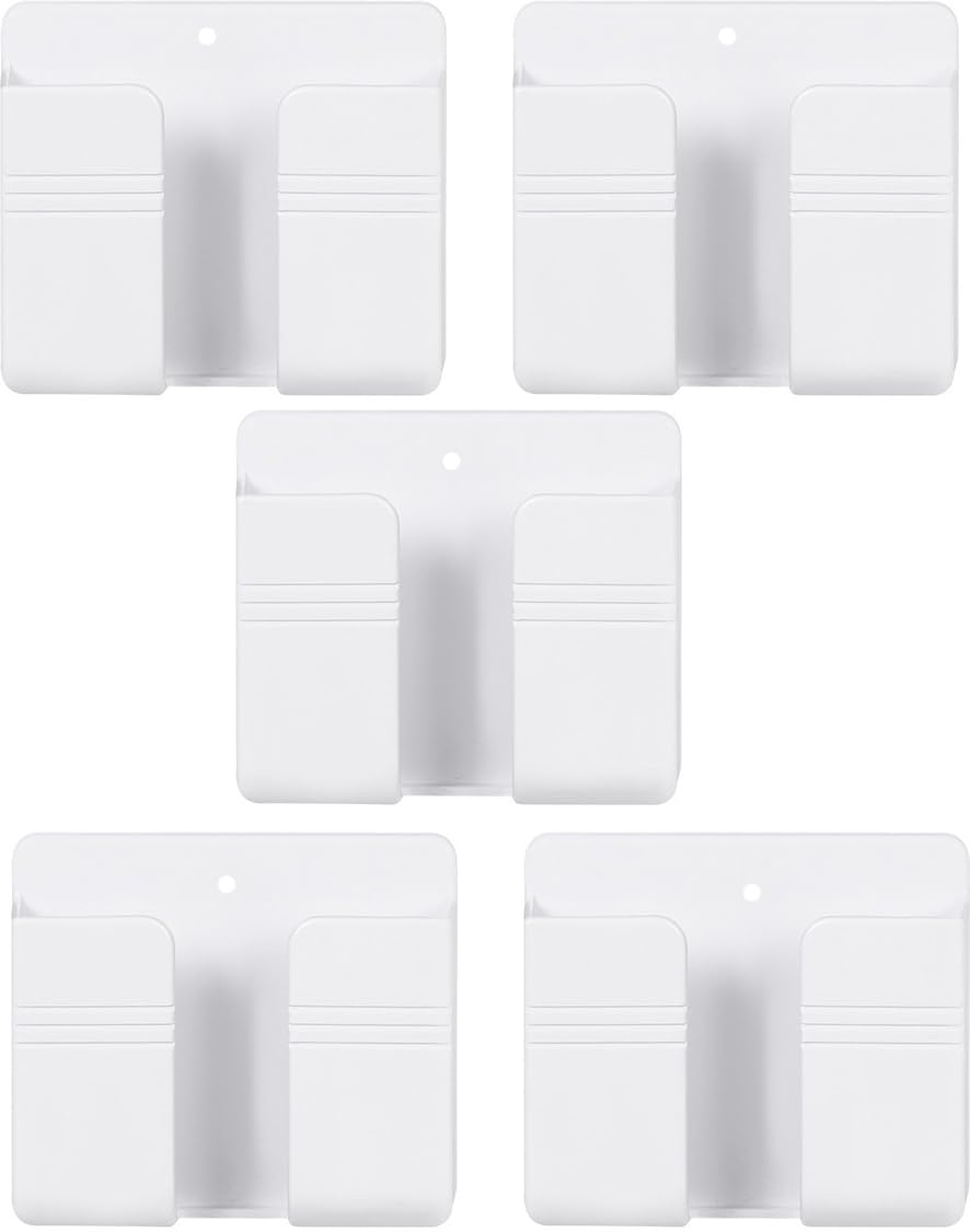 DSNS Abs Plastic Wall Mounted Adhesive Remote Control Stand Mobile Phone Holder For Charging Ac/Tv Storage Box For All Smartphones (Set Of 5) (White), Remote Control Racks (B09TH1J75F) Amazon Price History, Amazon Price Tracker