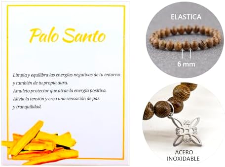 Pulsera de Palo Santo con Amuleto 41xy tALRLL. AC SR38. SL1000