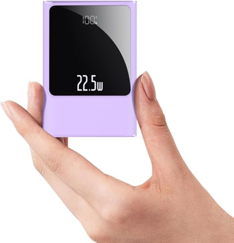 Power Bank Super Veloce da 22,5W 10000mAh Uscite e Ingressi USB C Caricabatterie per Telefono Portatile Mini Batteria Compatibile con iPhone Samsung Tablet e Altro (Viola)