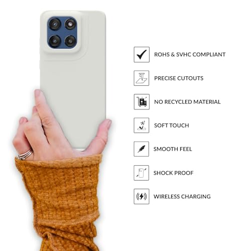 Image of SPRIG Compatible with Moto Edge 60 Stylus Premium SilkTone Back Cover Drop Tested Shock Proof Mobile Case for Men, Women, Boys and Girls with Camera Protection (Light Grey)