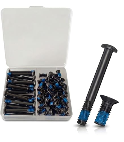 Image of Easycargo 80pcs PC Fan Screw Kit - Black Carbon Steel Screws with Blue Nylon Patch (30x UNC 6-32 30mm + 50x 10mm) - Compatible with 60mm to 360mm Radiator Fans, AIO Coolers, and PC Cases