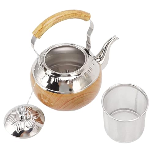 Garneck Tetera Práctica para Hacer Té de Acero Inoxidable de 1l con Diseño Elegante y Capacidad Grande Cocina o Decoración del Hogar