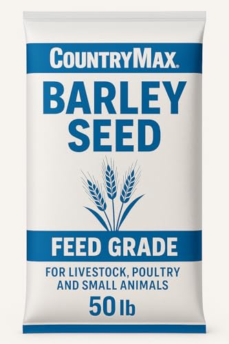 CountryMax Barley Seed Feed Grade Whole Grain Barley for Livestock Poultry Horses Goats & Small Animals
