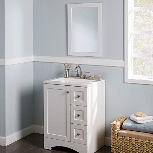 Glacier Bay Lancaster 20 in. x 27 in. Framed Wall Mirror in White by Glacier Bay - Image 3
